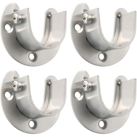 support De Tringle  Rideaux 4 Pices - Acier Inoxydable Color Support De Tringle De Penderie  Douille En U Embouts De Tringle De Penderie Pour Ride