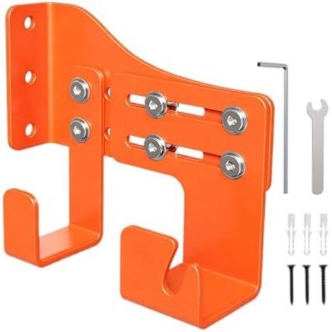 Support de tronçonneuse Organisateur mural robuste et système rangement Système pour dans le garage avec deux crochets, hangar, jardin, -