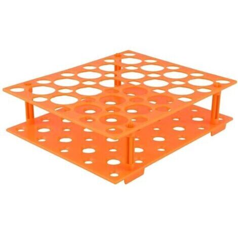 Support de Tubes de Centrifugeuse, 50 Trous Support de Tube à Centrifuger Amovible Support en Plastique pour Tubes de 10/15/50 ml, Orange, 1 Paquet
