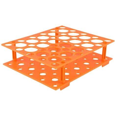Support de Tubes de Centrifugeuse, 50 Trous Support de Tube à Centrifuger Amovible Support en Plastique pour Tubes de 10/15/50 ml, Orange, 1 Paquet