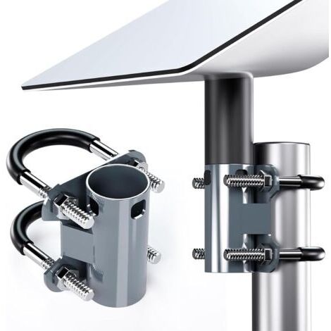 Support de tuyau d'antenne pour antenne parabolique, 30 mm à 50 mm, réglable, en forme de U, pour support Starlink, mât de drapeau universel, pince de mât en acier pour montage sur toit