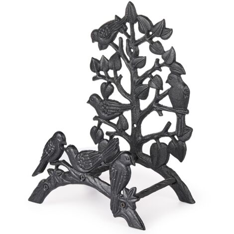 Support de Tuyau d'arrosage en Fonte Robuste – Support Mural pour Tuyau d'arrosage – Enrouleur décoratif de Style rétro – Support de Tuyau en métal pour intérieur et extérieur