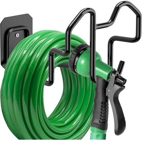 Support de tuyau d'arrosage, porte-tuyau mural pour tuyau d'eau, rallonges électriques, tuyau de compresseur d'air, robuste et résistant à la rouille