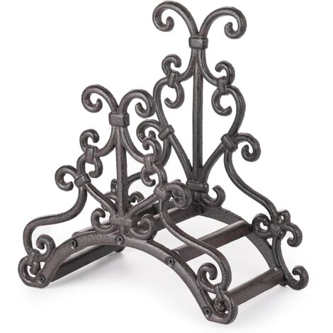 Support de tuyau de jardin en fonte robuste – Support mural pour tuyau d'arrosage – Grand espace de rangement pour tuyau d'arrosage – Support de tuyau en métal pour intérieur et extérieur