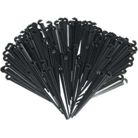 Support de tuyau pour système micro-drip de 11 cm (lot de 100) – fixation et guidage pour tuyaux d’irrigation en terre – idéal pour jardin d’herbes aromatiques et potager
