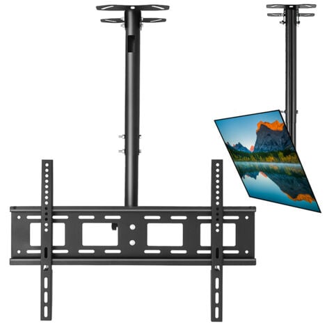Support de TV au plafond Ultrixe, Rotation à 360° pour LCD LED OLED de 37 à 65 pouces TV, VESA jusqu'à 600×400mm Charge 35 kg, Support Mural TV -Noir