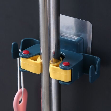 support de vadrouille mural maison vadrouille balai support de rangement organisateur étagère de rangement outils de cuisine étagères articles divers brosse balai crochet Bleu