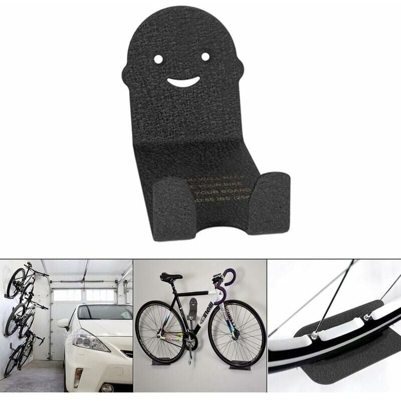 Jusch - Support de Vélo à Fixer au Mur en Acier, 3 Pièces (Support de Pédalier, Support de roues)