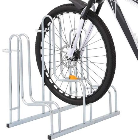 Support de vélo au sol autoportant pour 3 vélos acier galvanisé CFW77483