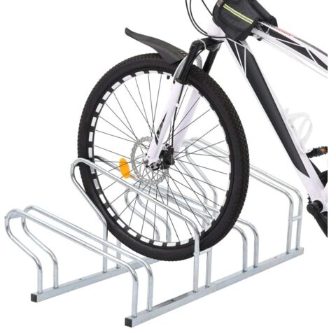 Support de vélo au sol autoportant pour 4 vélos acier galvanisé CFW32557