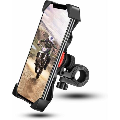 Support de Vélo Moto Téléphone Guidon de Vélo Moto Berceau Collier avec Rotation 360 pour 3,5 à 6,5 Pouces GPS pour Smartphones Autres Appareils - Noir