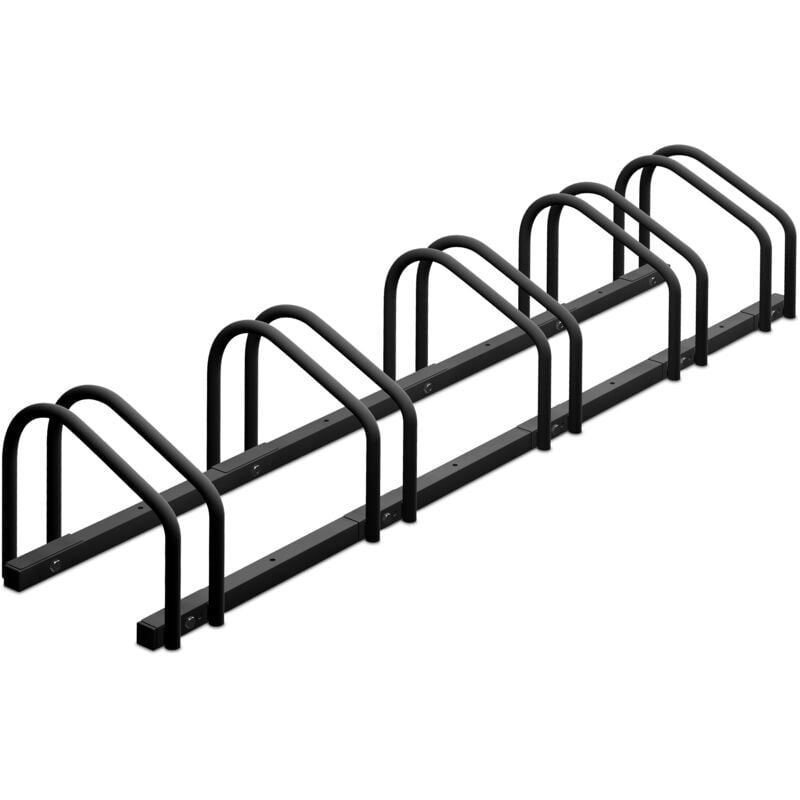 Râtelier pour 5 vélos, roues de largeur 60 mm max., porte-vélos en métal, anthracite - Relaxdays