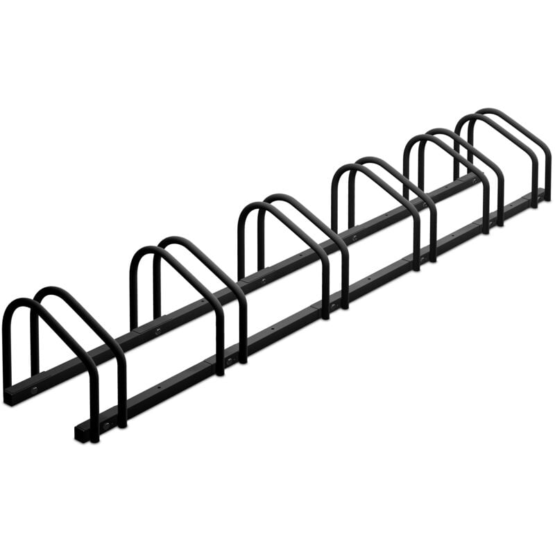 Relaxdays Râtelier pour 6 vélos, roues de largeur 60 mm max., porte-vélos en métal, anthracite