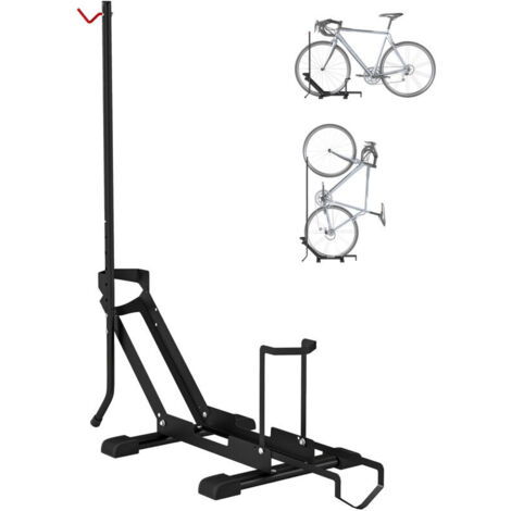 Support de vélo réglable en hauteur, support de sol autoportant pliable pour vélo de 20 à 29 pouces, noir