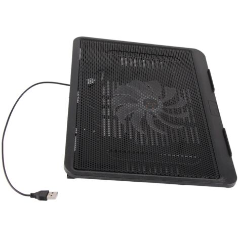 Support de ventilation USB pour PC portable, refroidisseur avec grand ventilateur pour ordinateurs jusqu'à 14 pouces, couleur noire