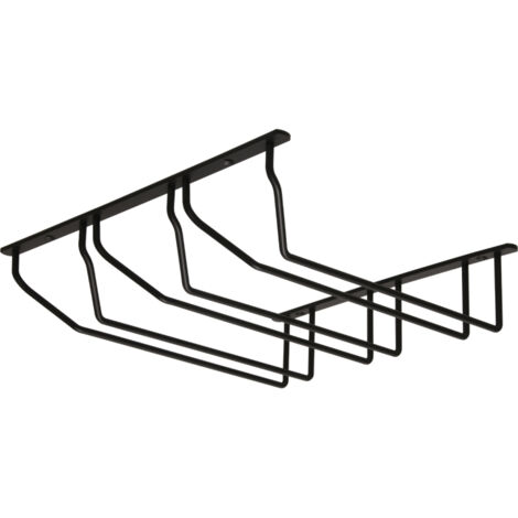 Support de verres à pied - 3 rangées - Décor : Noir - Hauteur : 74 mm - Largeur : 325 mm - Matériau : Acier - Nombre de rangées : 3 - Profondeur : 290 mm -