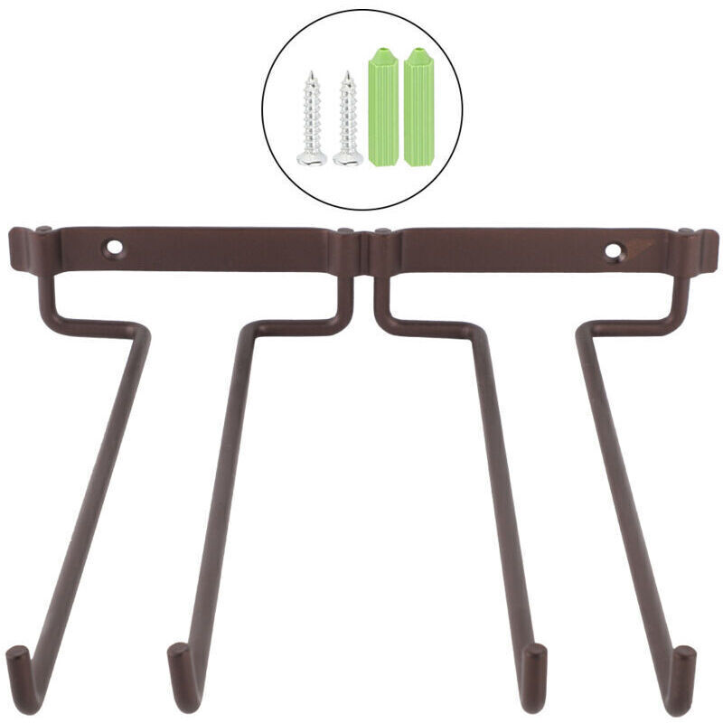 Support de Verres à Pied, Support de Tasse de vin en métal Suspendu Bar Double Verres à Pied Verre Bouteille gobelet Support inversé, décor de