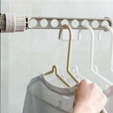 Support de Voyage Portable à Suspendre au Mur, Sechoir Linge Accroche Murale Vêtement Etendoir, Porte Manteau Rail Séchage Sèche-
