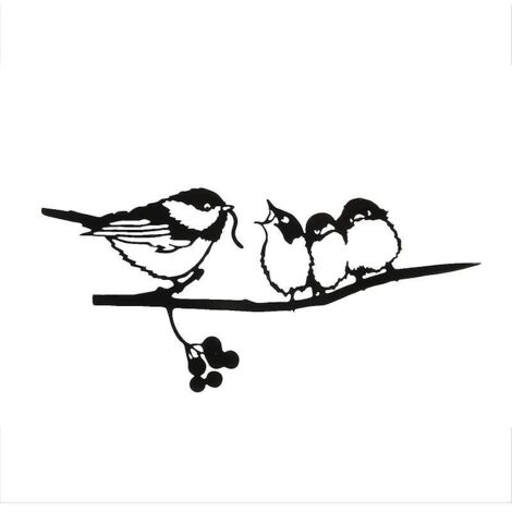 Support décoratif de jardin en métal représentant une sculpture en forme de mangeoire à oiseaux