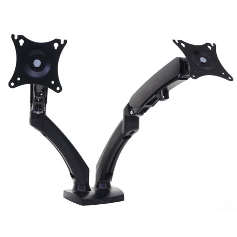 Support d'écran HHG-764, VESA jusqu'à 75x75/100x100mm montage perçage, pivotant inclinable rotatif, deux bras
