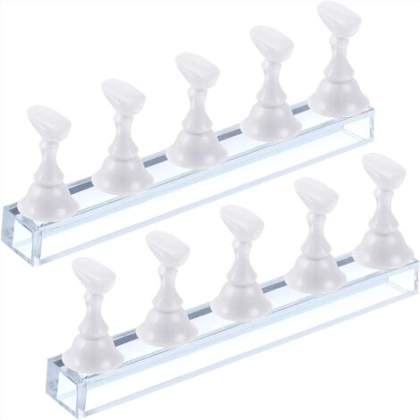 Support d'entraînement à ongles à longue bande 2 pièces (blanc)