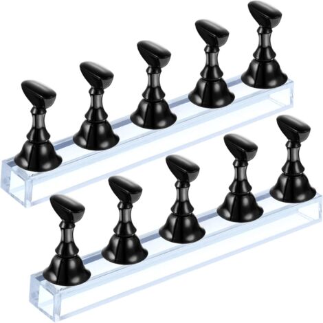Support d'entraînement à ongles longue bande 2 pièces (noir)