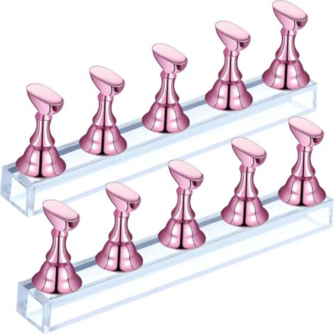 Support d'entraînement à ongles longue bande 2 pièces (rose)