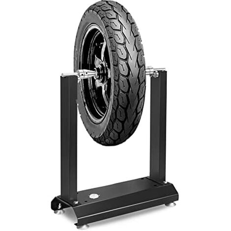 Support d'équilibrage pour roues de moto Équilibreur avec cônes réglables Machine à équilibrer les pneus Roues Support de centrage Noir NAIZY