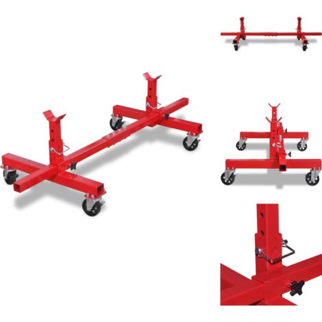 Support d'essieu mobile Rouge - Support Essieu Voiture - Chariot Véhicule - Outil Garage - Déplacement Véhicule - Outils Mécanique