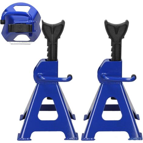 Support d'essieu pour cric de voiture de 3 tonnes Support de véhicule, outil de levage pour garage et atelier de réparation, support de véhicule pour caravane et fourgonnette, lot de 2