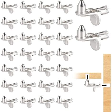Support D'étagère, 30 Pièces Taquets pour étagères, 5mm Support En Forme De L pour Armoires, Meubles, Supports D'étagères