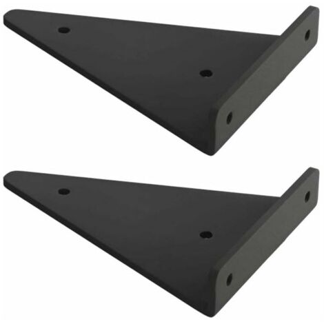 Support D'étagère en Triangle en Métal Flottant,Equerre Etagere Mural Aveugles Dissimulés,Chambre à Coucher Salon Salle de Bain Bricolage Décoration Support,2 Pièces (17x13cm/6.7x5.1in,black)