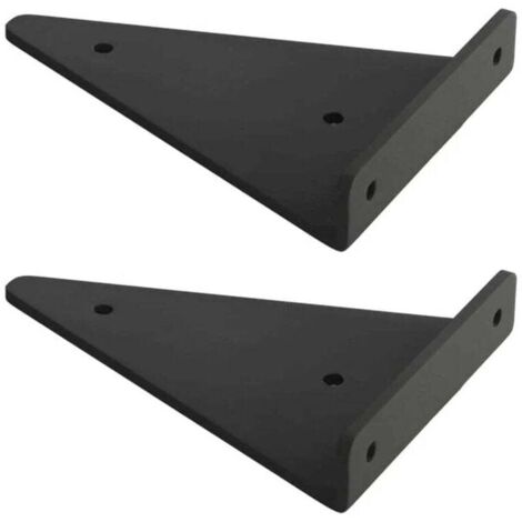 Support D'étagère en Triangle en Métal Flottant,Equerre Etagere Mural Aveugles Dissimulés,Chambre à Coucher Salon Salle de Bain Bricolage Décoration Support,2 Pièces (17x13cm/6.7x5.1in,black)