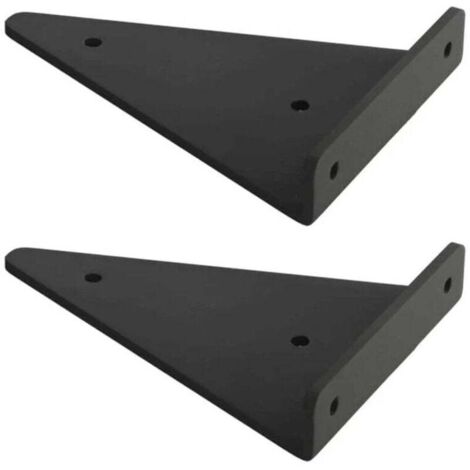 Support D'étagère en Triangle en Métal Flottant,Equerre Etagere Mural Aveugles Dissimulés,Chambre à Coucher Salon Salle de Bain Bricolage Décoration Support,2 Pièces (17x13cm/6.7x5.1in,black)