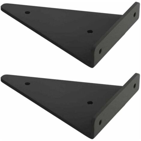 Support D'étagère en Triangle en Métal Flottant,Equerre Etagere Mural Aveugles Dissimulés,Chambre à Coucher Salon Salle de Bain Bricolage Décoration Support,2 Pièces (23x17cm/9.1x6.7in,black),de DEBUN