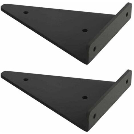 Support D'étagère en Triangle en Métal Flottant,Equerre Etagere Mural Aveugles Dissimulés,Chambre à Coucher Salon Salle de Bain Bricolage Décoration Support,2 Pièces (8x10cm/3.1x3.9in,black)
