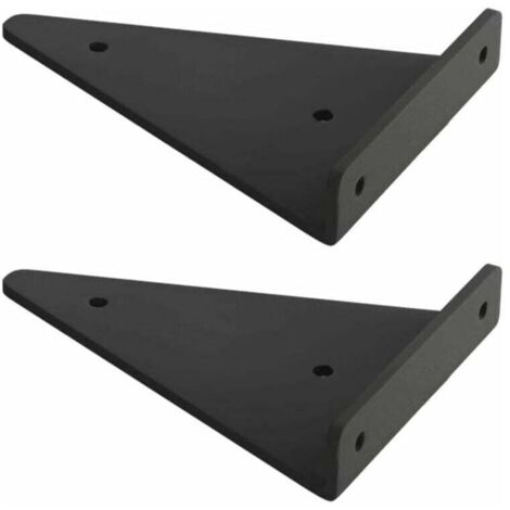 Support D'étagère en Triangle en Métal Flottant,Equerre Etagere Mural Aveugles Dissimulés,Chambre à Coucher Salon Salle de Bain Bricolage Décoration Support,2 Pièces (8x10cm/3.1x3.9in,black)