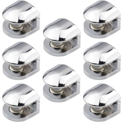 Support d'étagère en verre – 8 pièces, pince réglable pour vitrages de 6 à 8 mm, fixation murale pour miroirs et étagères