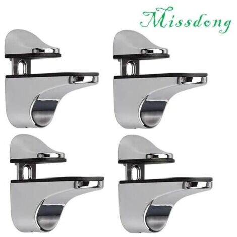 Support D'étagère en Verre Réglable, 4 Pcs Support D'étagère en Verre, Pince en Verre à Fixation Murale, Support pour Étagères en Verre