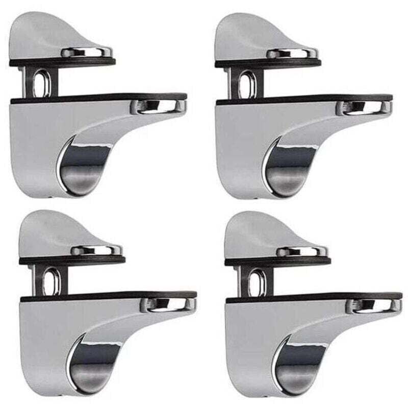 Support D'étagère en Verre Réglable, 4 Pcs Support D'étagère en Verre, Pince en Verre à Fixation Murale, Support pour Étagères en Verre, pour