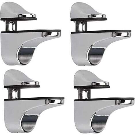 Support D'étagère en Verre Réglable, 4 Pcs Support D'étagère en Verre, Pince en Verre à Fixation Murale, Support pour Étagères en Verre, pour Tablette Verre