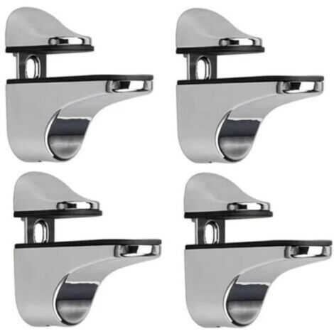 Support D'étagère en Verre Réglable, 4 Pcs Support D'étagère en Verre, Pince en Verre à Fixation Murale, Support pour Étagères en Verre, pour Tablette Verre