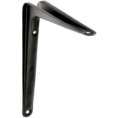 Support d'étagère murale – Support en acier – 300 x 250 mm – Noir – Résistance jusqu'à 40 kg – Équerre pour étagères – Support d'étagère – Installation facile