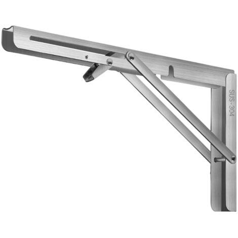 Support d'étagère pliable en acier inoxydable, robuste et facile à installer, idéal pour les projets muraux permettant un gain de place - AquaForge