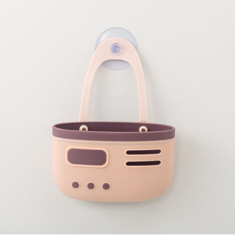 Support d'évier pour savon et éponge avec ventouse（rose）