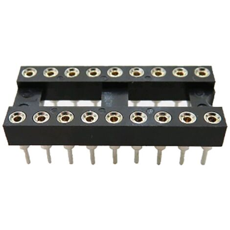 Support DIL RS PRO 18 voies, Traversant, broches Tulipe, Entraxe de 2.54mm, largeur de rangée 7.62mm