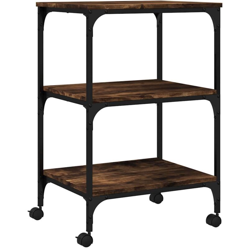 Vidaxl - Support d'imprimante 3 niveaux chêne fumé 50x41x75 cm