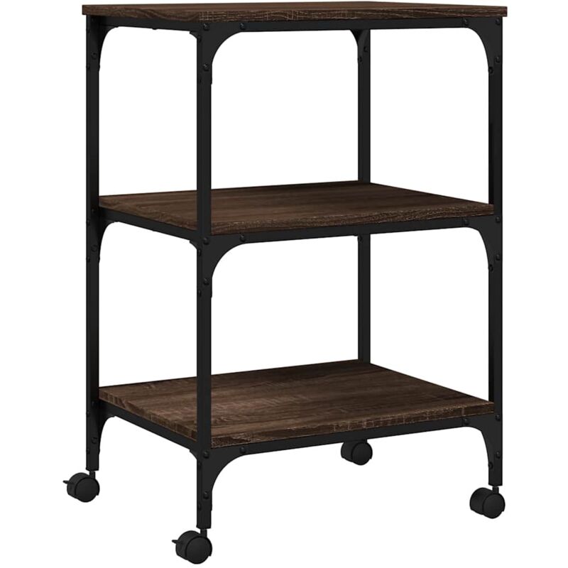 Vidaxl - Support d'imprimante à 3 niveaux chêne marron 50x41x75 cm