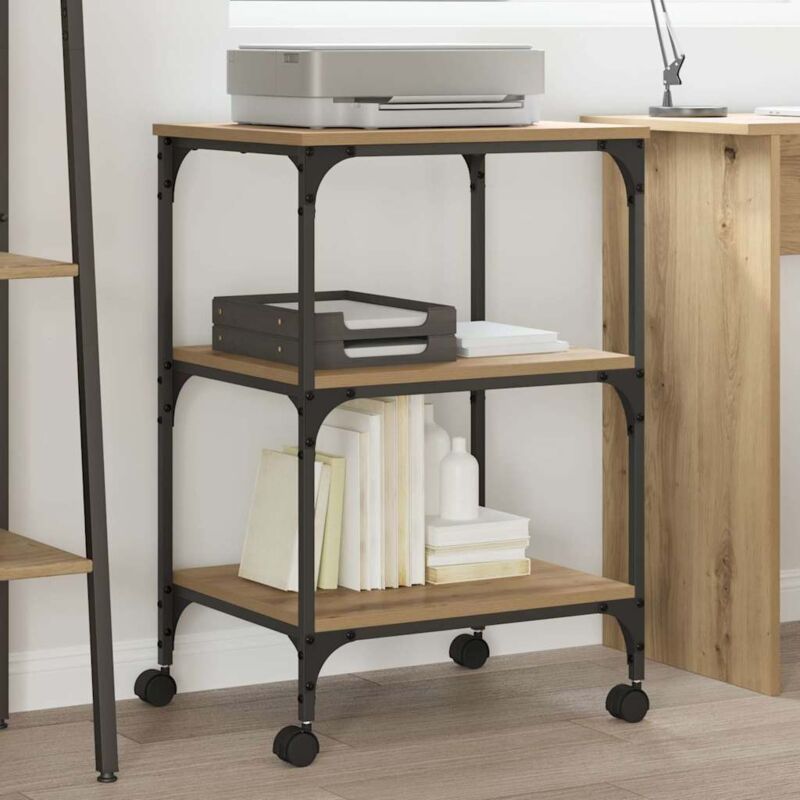 vidaXL Support d'imprimante Chêne artisanal 50 x 41 x 75 cm