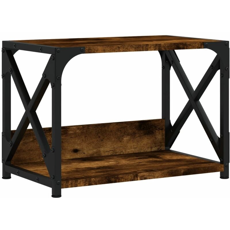 Vidaxl - Support d'imprimante à 2 niveaux chêne fumé 44x26x31,5 cm Chêne fumé